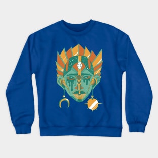 Mountain Green African Mask No 12 Crewneck Sweatshirt